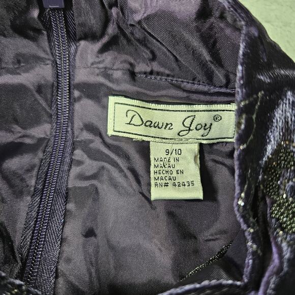 Vintage Velvet Floral Maxi Dress 9/10 Purple Fairy Goth Whimsigoth Dawn Joy Y2K - Picture 8 of 16